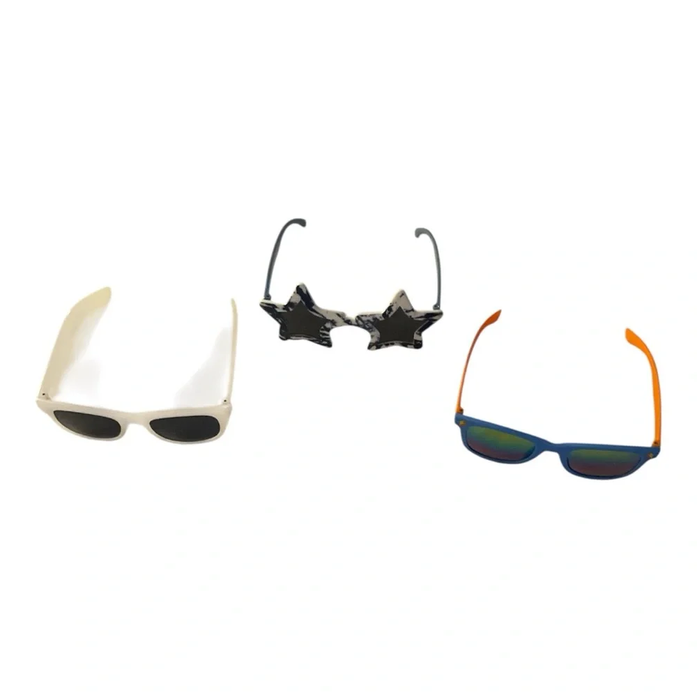 Kids 3 pairs of sunglasses (patriotic, polarized, white change color with sun)